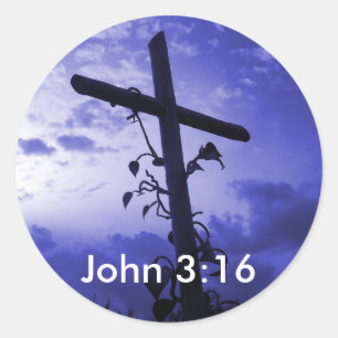 Jezus Kruis van Golgotha Johannes 3:16 Sticker