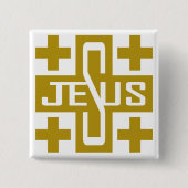 Jezus' kruis vierkante button 5,1 cm (Voorkant)