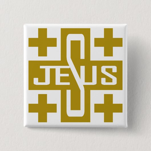 Jezus' kruis vierkante button 5,1 cm (Voorkant)
