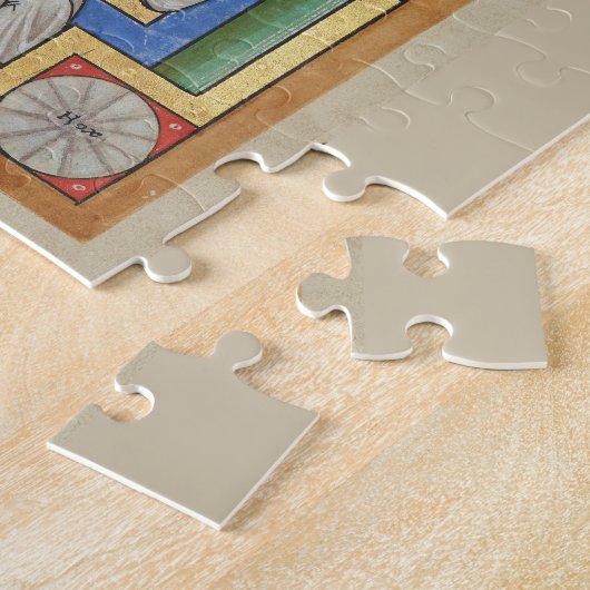 Jezus kruisigde middeleeuwse verlichting legpuzzel (Zijkant)