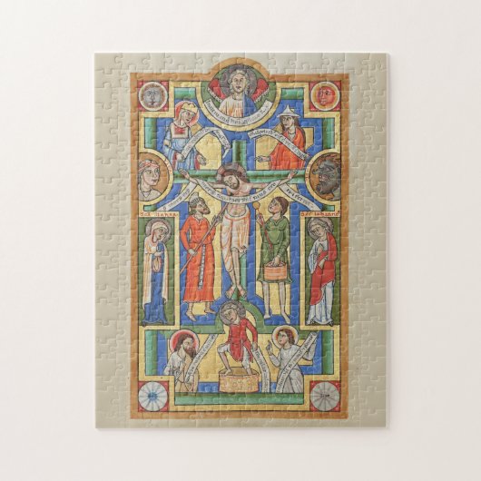 Jezus kruisigde middeleeuwse verlichting legpuzzel (Verticaal)