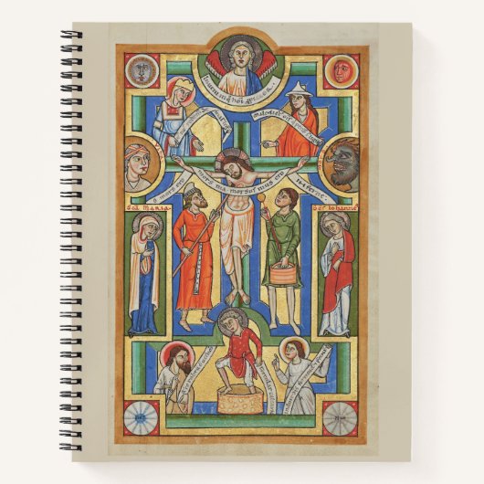 Jezus kruisigde middeleeuwse verlichting notitieboek (Voorkant)