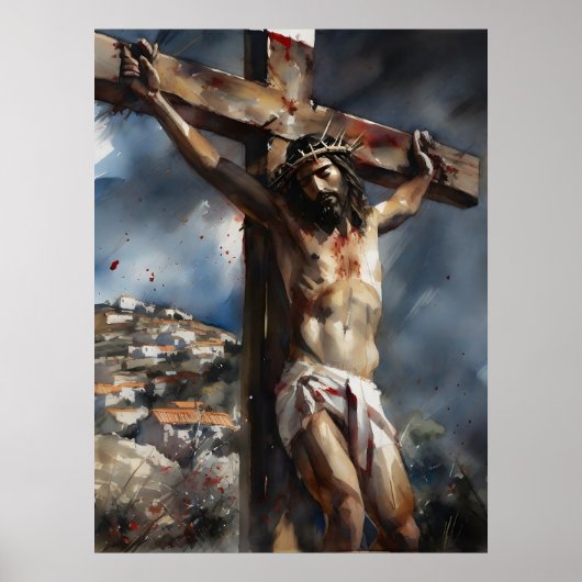 Jezus kruisiging op Golgotha Poster (Voorkant)
