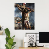 Jezus kruisiging op Golgotha Poster (Thuiskantoor)