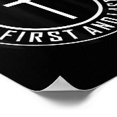 Jezus kruist cirkel grappige alfa en omega - eerst poster (Hoek)