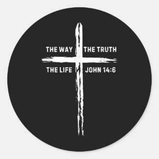 Jezus kruist de weg waarheidsleven Mannen vrouwen  Ronde Sticker