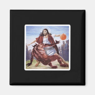 Jezus kruist satan Basketball op Magneet