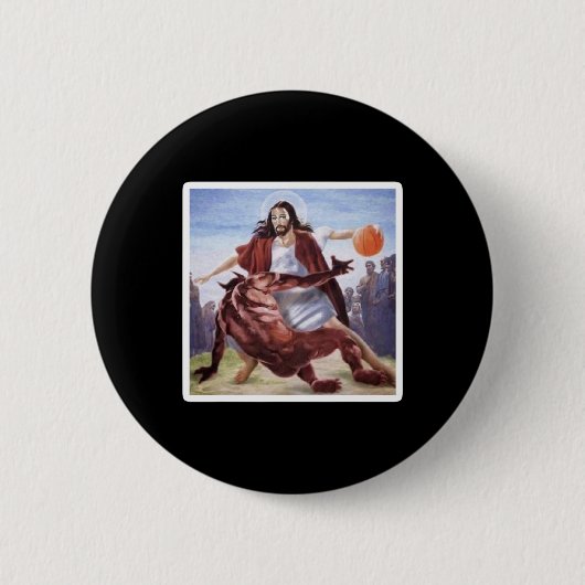 Jezus kruist Satan Bysketbyll Ronde Button 5,7 Cm (Voorkant)