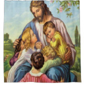 Jezus kruist wit douwergordijn douchegordijn (Voorkant)