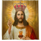 Jezus kruist wit douwergordijn douchegordijn (Voorkant)