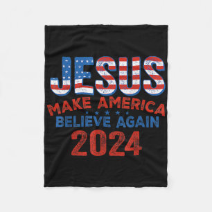 Jezus laat Amerika opnieuw geloven op 4 juli Fleece Deken