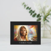 Jezus lachend in een hemels bos briefkaart (Staand voorkant)