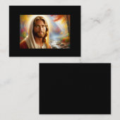 Jezus lachend in een hemels bos visitekaartje (Voorkant / Achterkant)