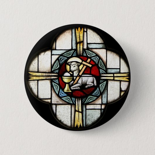 Jezus Lamb van God Ronde Button 5,7 Cm (Voorkant)