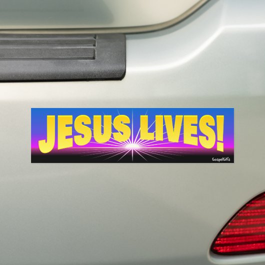 Jezus leeft! bumpersticker (Op auto)