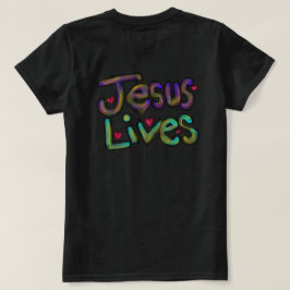 Jezus Leeft Handgetekende Christelijke Kunst T-shirt