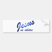 Jezus leeft in Bleu électrique Bumpersticker (Voorkant)