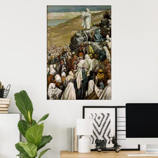 Jezus leert de Zalm op de berg Poster (Thuiskantoor)