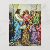 Jezus leert een nieuw geboden briefkaart (Voorkant)