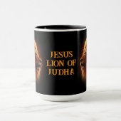 Jezus Leeuw Van Juda Aanpasbare Tekst & Afbeelding Mok (Midden)