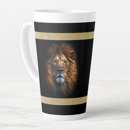 Jezus Leeuw van Juda met Leeuwenkop Latte Mok (Linkerhoek)