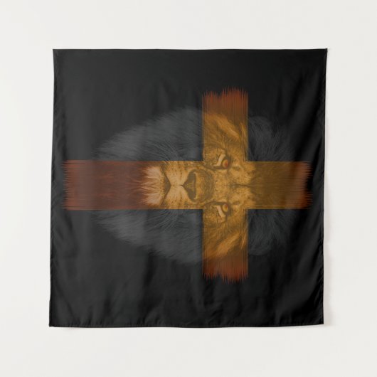 Jezus Leeuw van Juda Tapestry Wandkleed (Voorkant (horizontaal))