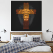 Jezus Leeuw van Juda Verpakt Canvas (Insitu (Slaapkamer))