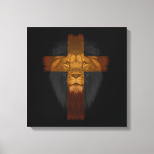 Jezus Leeuw van Juda Verpakt Canvas Afdruk