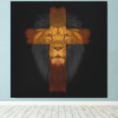 Jezus Leeuw van Juda Verpakt Canvas Afdruk (Insitu (Houten vloer))