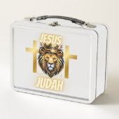 Jezus Leeuw van Juda - Witte lunchbox (Voorkant)