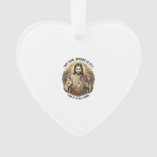 Jezus Lege Gebroken Bierpul Bartender Drinken Humo Ornament (voorkant)