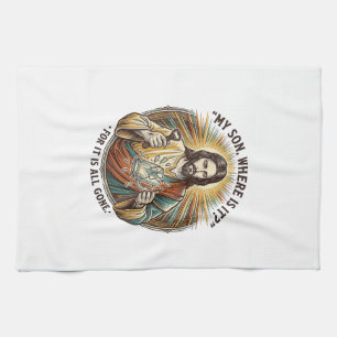 Jezus Lege Gebroken Bierpul Bartender Drinken Humo Theedoek