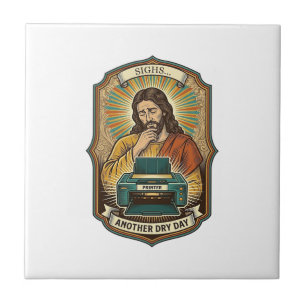 Jezus Lege Printer Papierlade Kantoorwerk Irritati Tegeltje