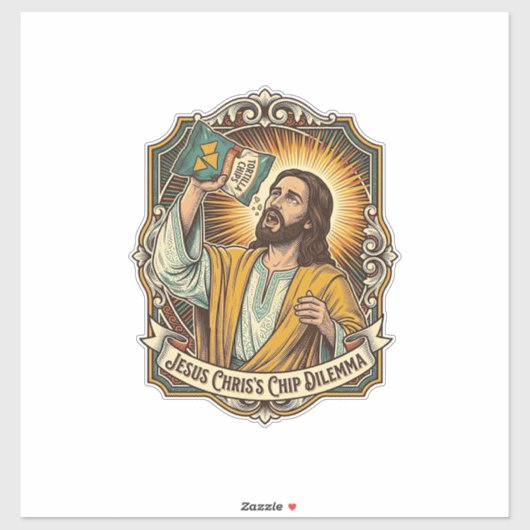 Jezus Lege Tortilla Chip Zak Dronken Vreetbui Fees Sticker (Vel)