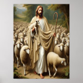 Jezus leidt lammeren in sereniteit poster (Voorkant)