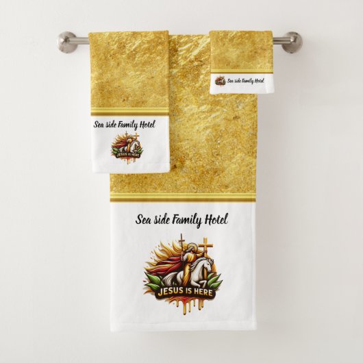 Jezus leidt ons naar eeuwige vrede bad handdoek (Insitu)