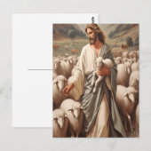 Jezus leidt zijn trouwe kudde briefkaart (Voorkant / Achterkant)