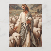 Jezus leidt zijn trouwe kudde briefkaart (Voorkant)