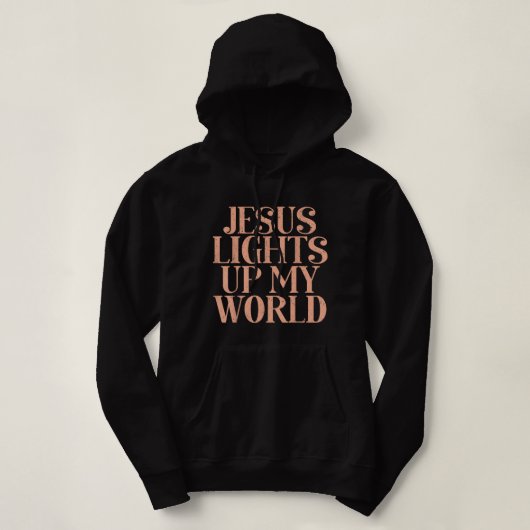  Jezus licht mijn wereld Christelijk Typogra op Hoodie (Design voorkant)