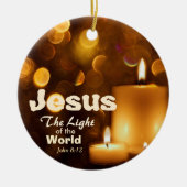 Jezus Licht van de Wereld Bijbel Verse Ornament (Voorkant)