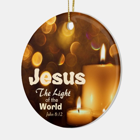 Jezus Licht van de Wereld Bijbel Verse Ornament (Links)