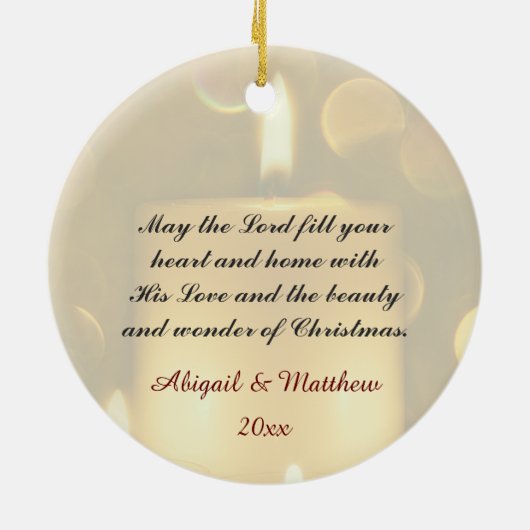 Jezus Licht van de Wereld Bijbel Verse Ornament (Achterkant)