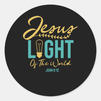 Jezus licht van de wereld - bijbelse versie ronde sticker