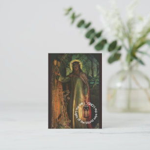 Jezus licht van de wereld gebedskaart visitekaartje