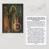 Jezus licht van de wereld gebedskaart visitekaartje (Voorkant / Achterkant)