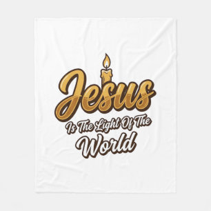  Jezus Licht van de Wereld Kaars Christelijke Vect Fleece Deken