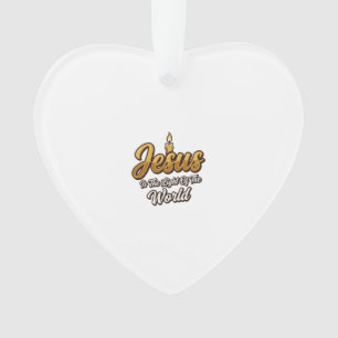 Jezus Licht van de Wereld Kaars Christelijke Vect Ornament