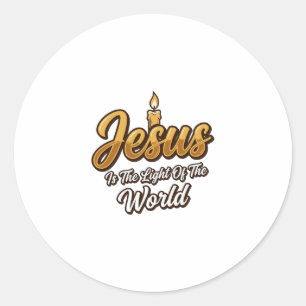  Jezus Licht van de Wereld Kaars Christelijke Vect Ronde Sticker