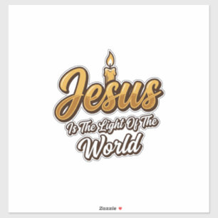  Jezus Licht van de Wereld Kaars Christelijke Vect Sticker