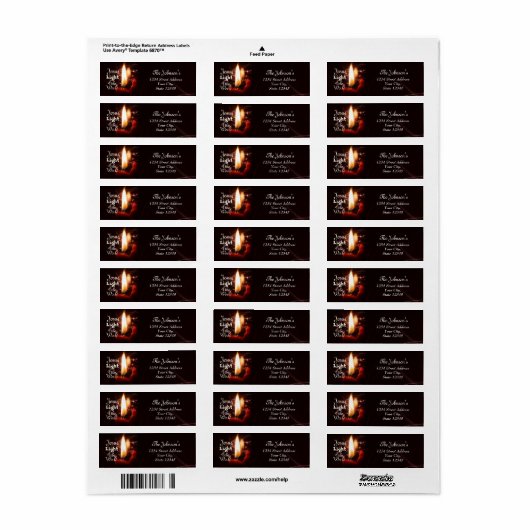 Jezus Licht van de wereld, kerstkaars Etiket (Full Sheet)